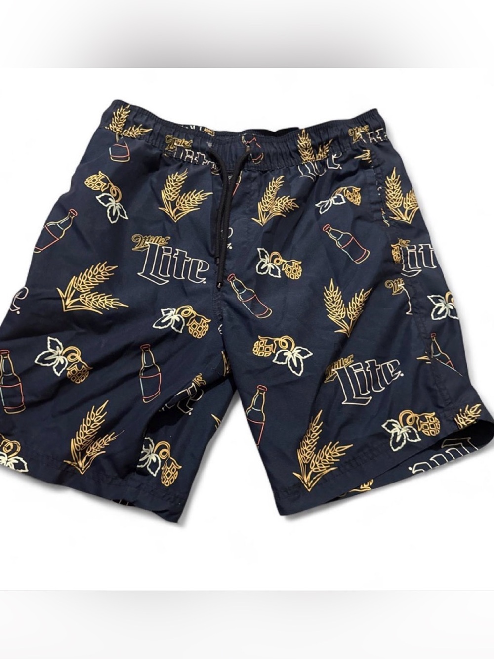 Miller Lite Navy Logo Print Hybrid Shorts